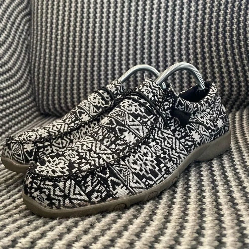 Roper Chillin black/white driving moc loafer women’s shoe size 10